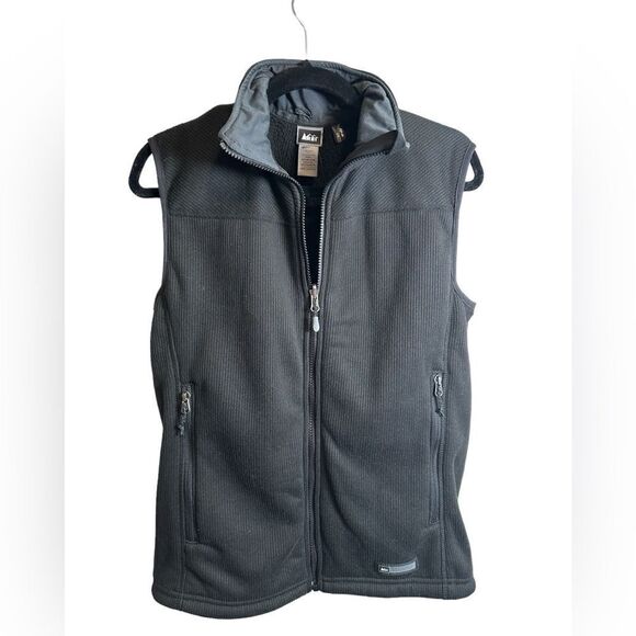 EUC REI Men’s Zip In Polar-Tec Black Fleece Full Zip Vest - Size Small - Picture 2 of 9